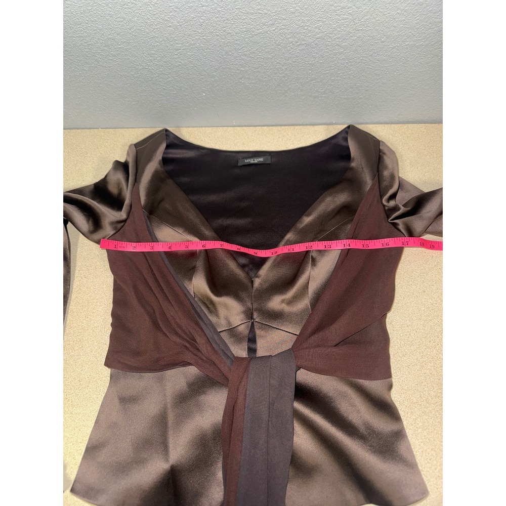 Y2K Style Luly Yang Couture Niobe Silk Charmeuse Jacket Tie Sash Ruffle Cuff NWT - Picture 10 of 12